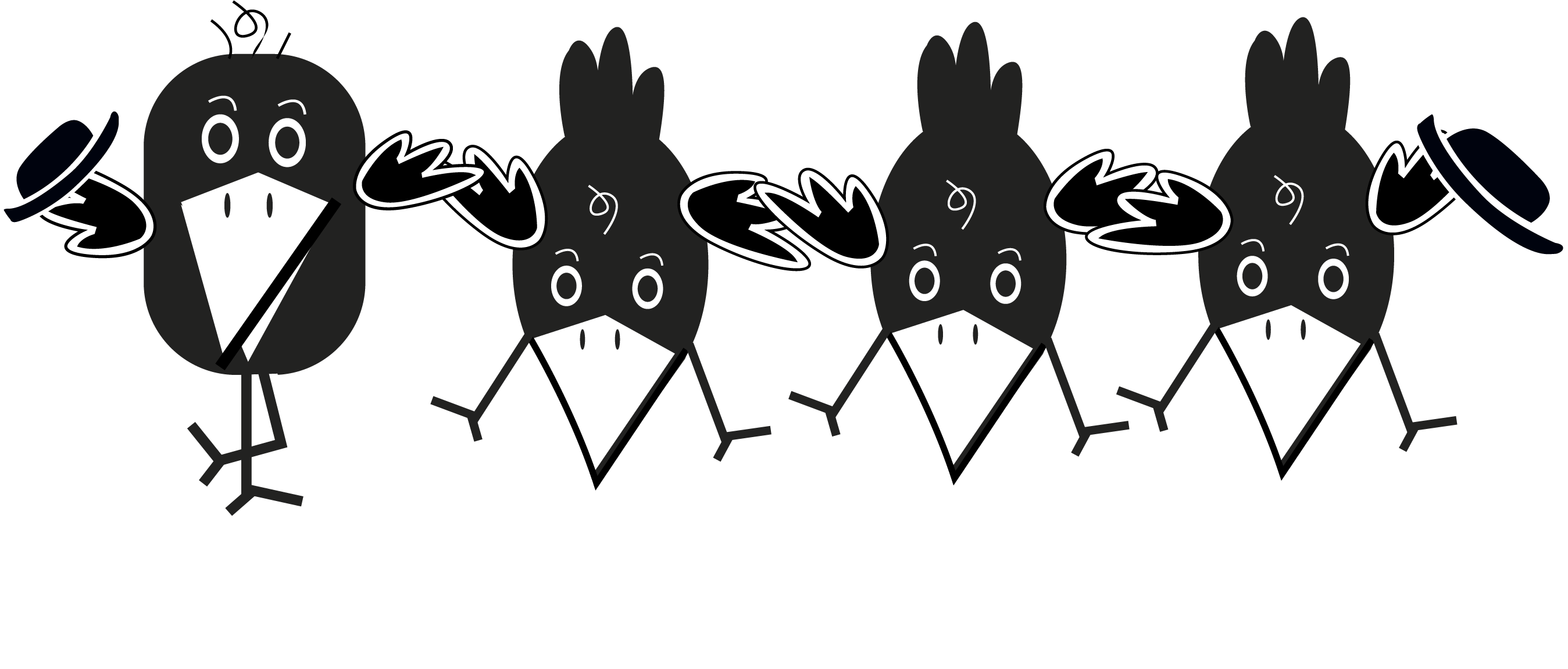 Raben verbeugen sich